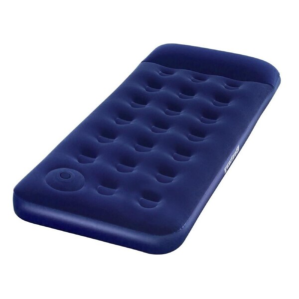 Single Inflatable Blow Up Air Mattress Bed with Built-in Foot Pump 185x76x22 cm
