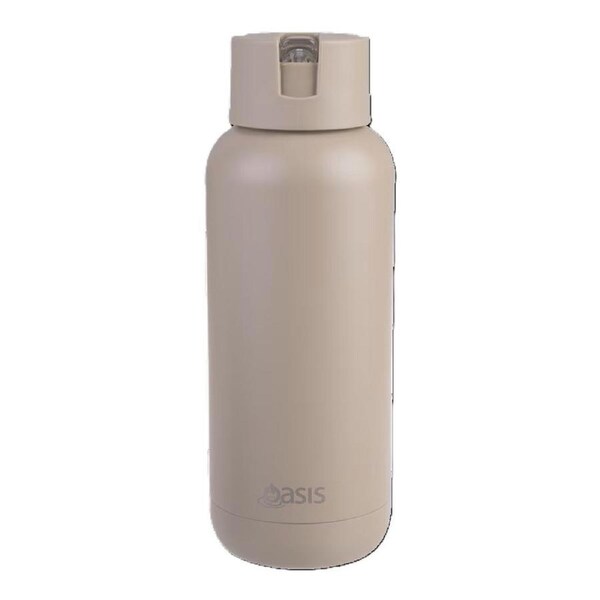 Oasis S/S Ceramic Moda Triple Wall Insulated Drink Bottle 1L - Latte (S)