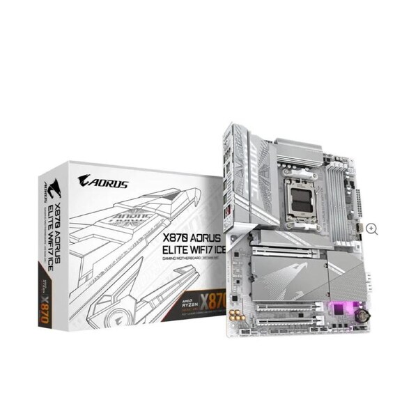 Gigabyte X870 AORUS ELITE WF7 ICE AMD AM5 ATX Motherboard 4x DDR5~256GB,3x PCIe x16, 4x M.2, 4x SATA 6, 4x USB 3.2, 4x USB2.0, 2x USB-C, X870 A ELITE WF7 ICE 1.0