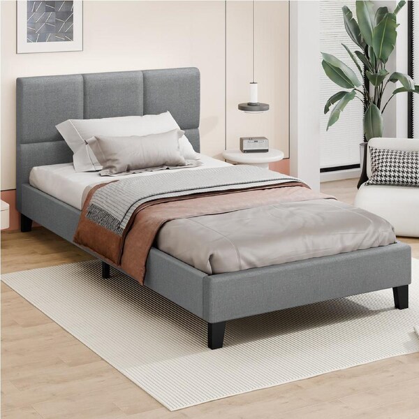 ALFORDSON Bed Frame Single Size Mattress Platform Fabric Grey