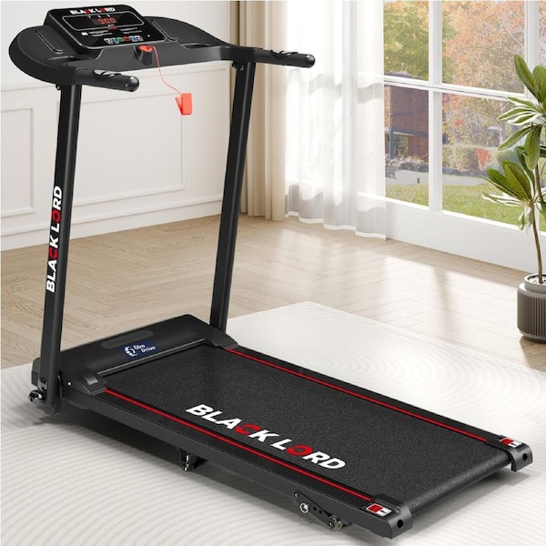 BLACK LORD Treadmill Electric Running Machine Incline Foldable 380mm