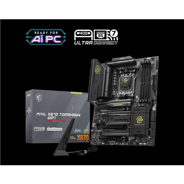 MSI MAG X870 TOMAHAWK WIFI, AMD AM5 ATX Motherboard 4x DDR5~256GB, 3x PCIe x16, 4x M.2, 5x USB 3.2, 4x USB2.0, 3x USB-C MAG X870 TOMAHAWK WIFI