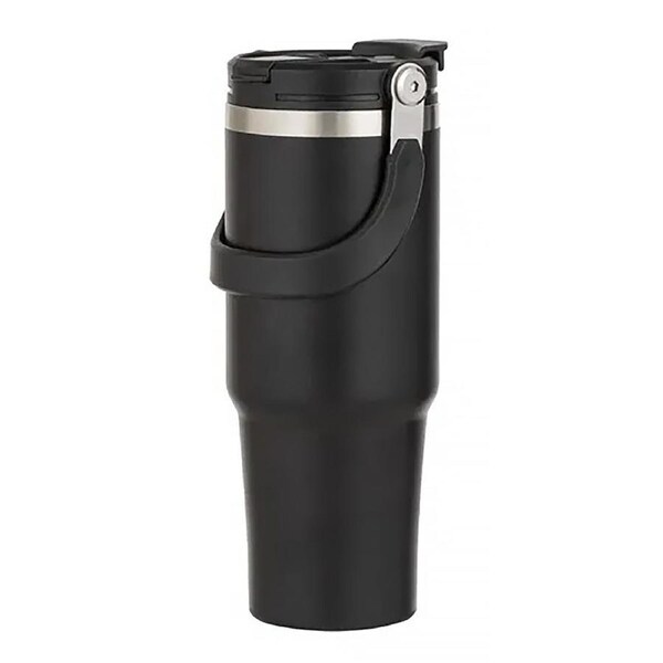 Eco Hydrate Drink Bottle 1L Stainless Steel Black Ladelle 64262