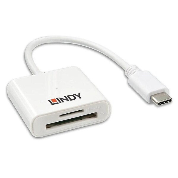 Lindy USB 3.1 Type C SD Reader - White