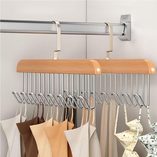 2 Pack Tank Tops Hangers Belt Hanger for Closet Bra Hanger Tie Rack with 360° Rotating Hooks