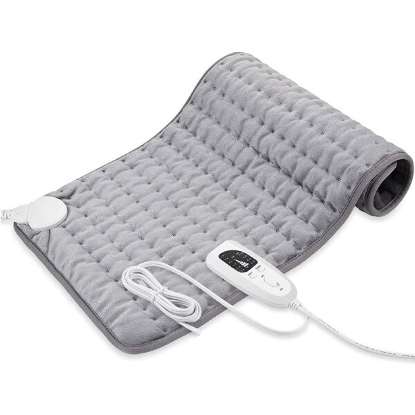 Heating Pad for Back and Muscle Pain Relief - Electric, Dry & Moist Heat - Auto Shut Off - Light Gray, 12''x24''