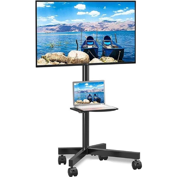 Height Adjustable Mobile TV Cart for 21-60 Screens - Holds up to 77lbs - VESA 400x400mm