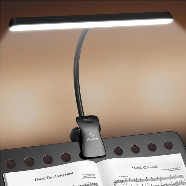 57 LED Music Stand Light, Eye-Caring Clip-On Piano Light - 3 Colors & 5 Brightness Levels - USB-C Rechargeable