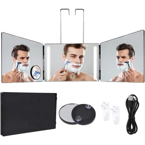 3 Way LED Makeup Mirror with Rechargeable Battery and 10X Magnification