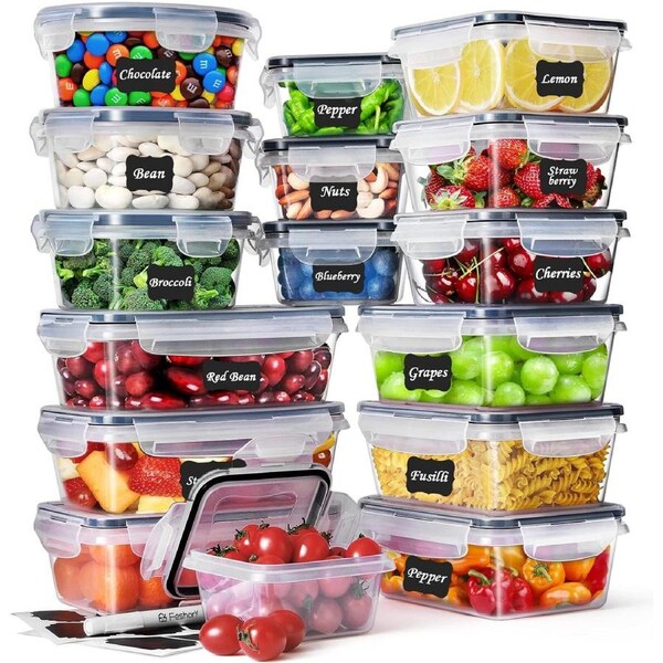 16 Pack Airtight Food Storage Container Set for Kitchen Organization
