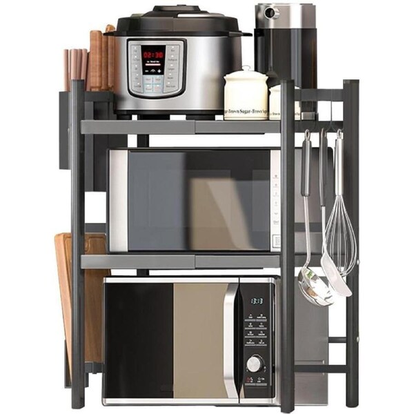 Adjustable Stainless Steel Microwave Shelf with 3 Tiers