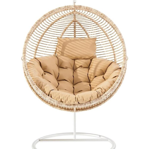 110x110CM Hanging Egg Chair Cushion Replacement for Outdoor Swing Chairs - Beige (Khaki)