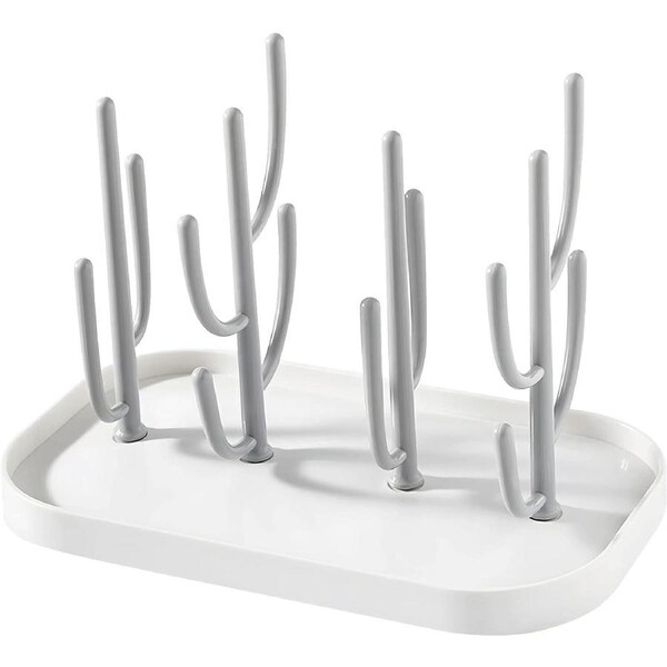 Baby Bottle Drying Rack - BPA Free, Grey - Stand for Bottles, Teats, Cups & Accessories