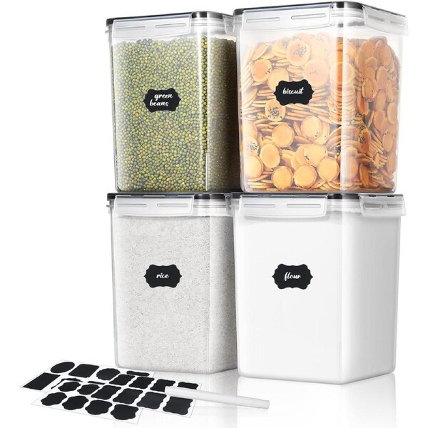 5.2L Airtight Food Storage Containers: BPA-Free Set for Pantry Organization