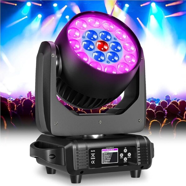 LED Moving Head Light 19x15W Beam Wash Zoom