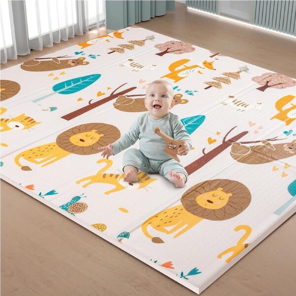 Large Reversible Foam Baby Play Mat - Waterproof & Portable