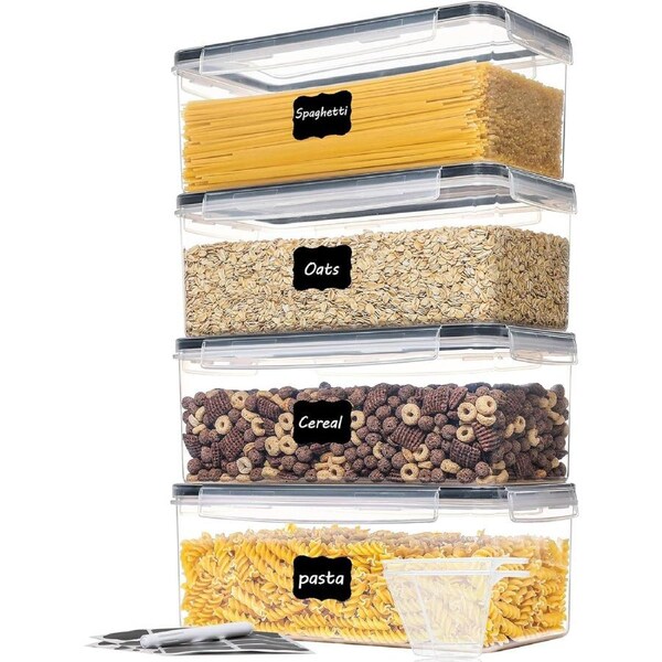 4-Piece Airtight Food Storage Container Set for Kitchen Pantry Organization