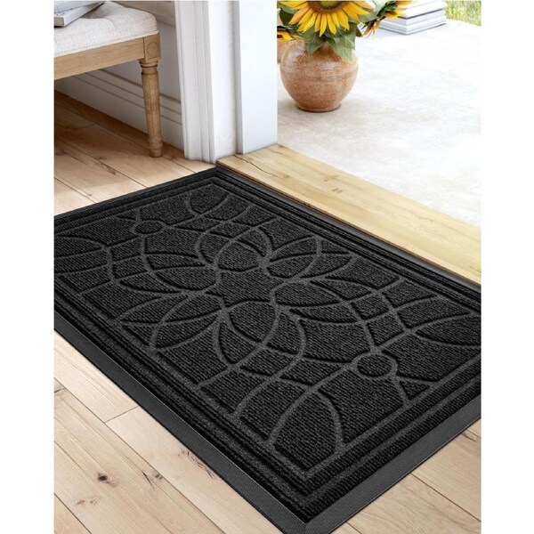 Heavy Duty Low Profile Front Door Mat - 17x29 Black