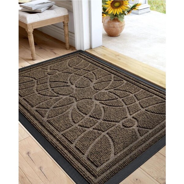 Heavy Duty Low Profile Welcome Mat for Entryway, Patio, Garage - 23x35 Brown