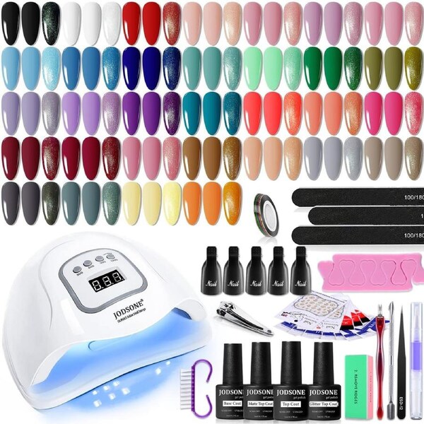 32 Color Gel Nail Kit with UV Light - Soak Off Set for Manicures
