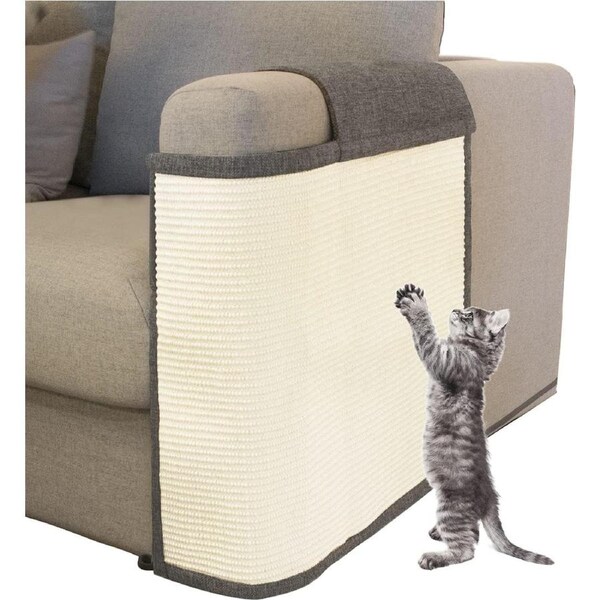 Cat Scratch Furniture Protector with Natural Sisal for Sofa Couch (Left Hand)