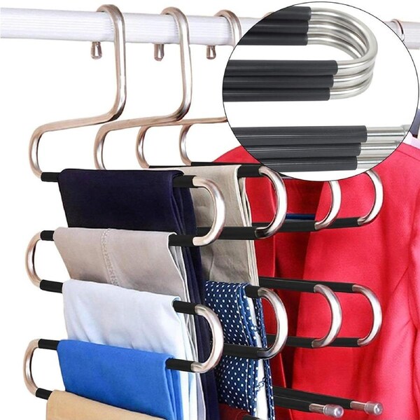 5-Piece Non-Slip Stainless Steel Hangers for Closet Organization