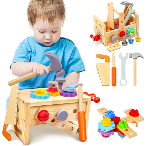 Wooden Tool Set for Kids 3-7 Years Old - 29-Piece STEM Educational Toys