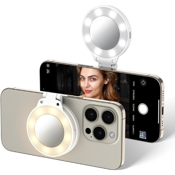 Portable Magnetic Selfie Ring Light for iPhone 15 14 13 12 Pro Max Plus Mini
