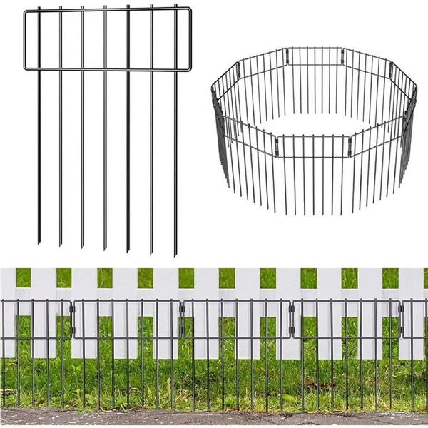 20 Pack Animal Barrier Fence, 16.7H x 20'L, Rustproof Metal Garden Border with Stakes for Garden and Patio