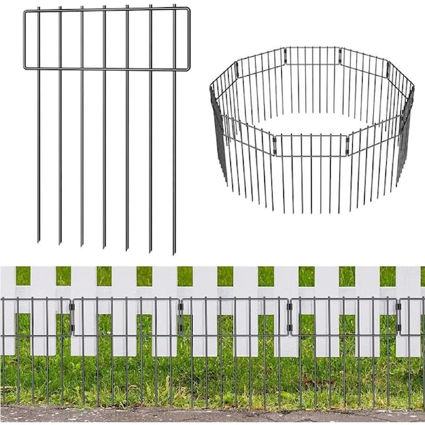 60 Pack Animal Barrier Fence - 16.7 x 60' Decorative Garden Fencing with Ground Stakes