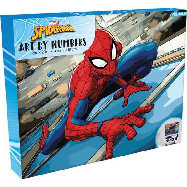Aquarius Art By Numbers Kids Paint Activity Kit 51cm Spider-Man Web Crawler