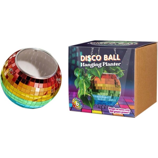 Bubblegum Stuff Disco Ball Hanging Planter 6'' Garden Decor Round Rainbow