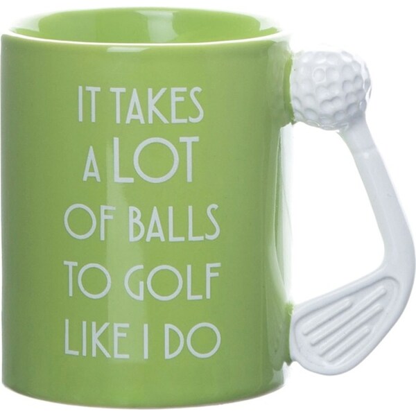 Boxer Gifts Ceramic Golf Coffee Mug Drinkware Takes A Lot Of Balls Green