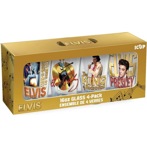 4pc Aquarius Elvis Presley Drinking Cup Glass Set Kitchen Drinkware 16oz