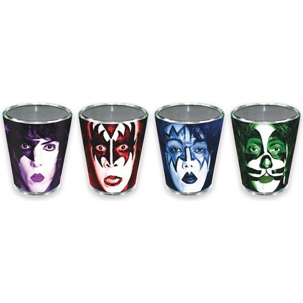 4pc Icup Inc KISS Liquor Alcohol Drinking Shot Glass Party Cup Drinkware Set