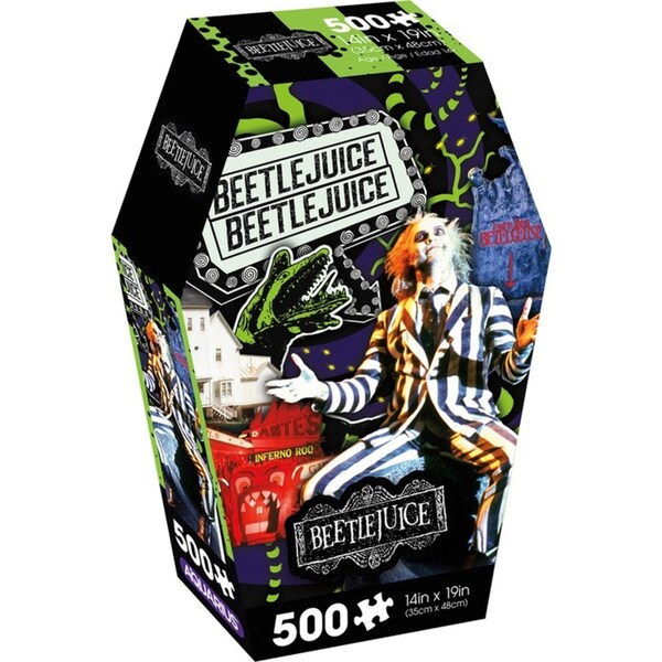 500pc Aquarius Beetlejuice Jigsaw Puzzle Toy w/ Coffin Box 35x48cm Kids 14y+