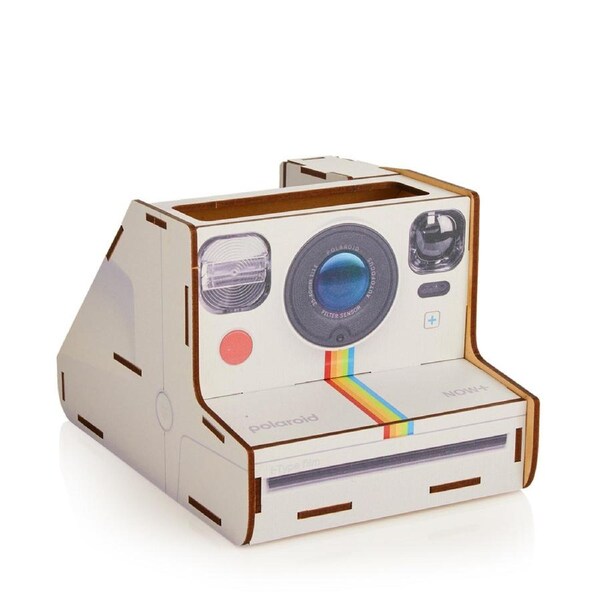 Mustard Polaroid Instant Camera Pen Pot School/Office Table Desk Organiser