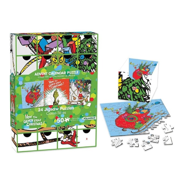 Aquarius How The Grinch Stole Christmas Advent Calendar 24-Puzzle 12.5cm