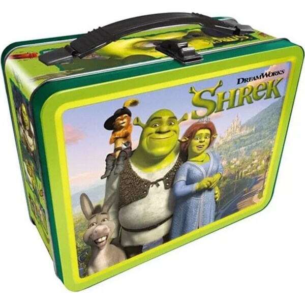 Aquarius Tin Carry All Shrek Fun Box Food Storage Lunchbox w/Handle Square