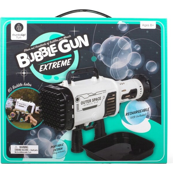 Thumbs Up Rechargeable Extreme Bubble Launcher Gun w/USB White/Black 3y+