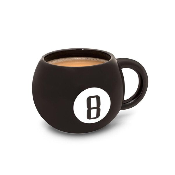 Thumbs Up Ceramic 8-Ball Magic Coffee/Tea Mug Drinkware 440ml Black/White