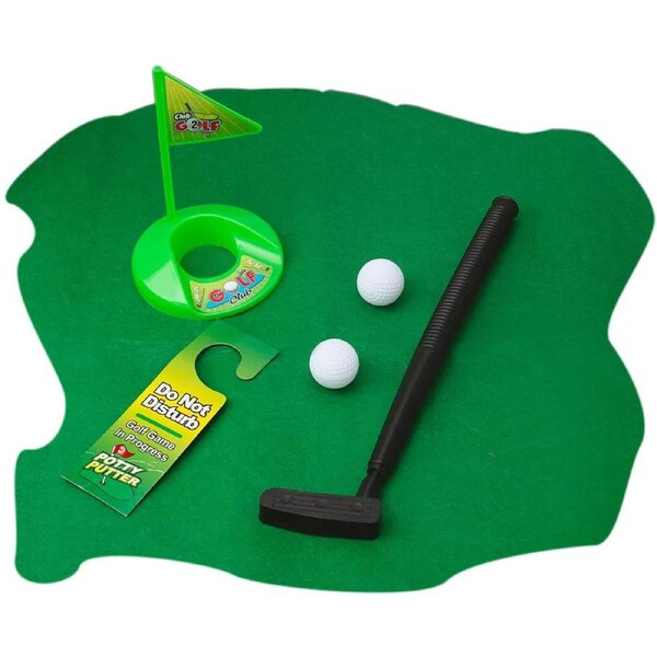 Thumbs Up Toilet Sitting Potty Golfing Toy Bathroom Mini Slam Golf Game Mat