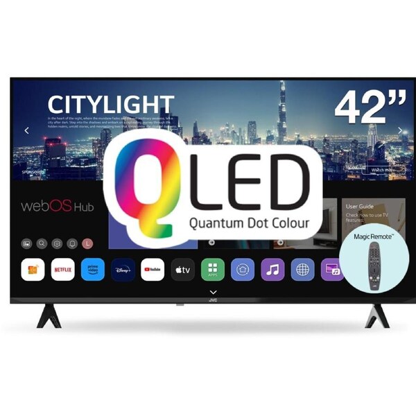JVC 42" QLED WebOS Hub TV with Magic Remote
