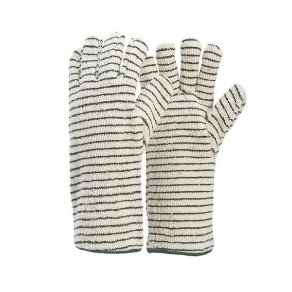 12 Pairs x FRONTIER Green Striped Terri Cord Industrial Heat Resistant Gloves