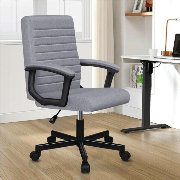 ALFORDSON Office Chair Executive Computer Seat Work Gaming Mid Back Fabric Grey