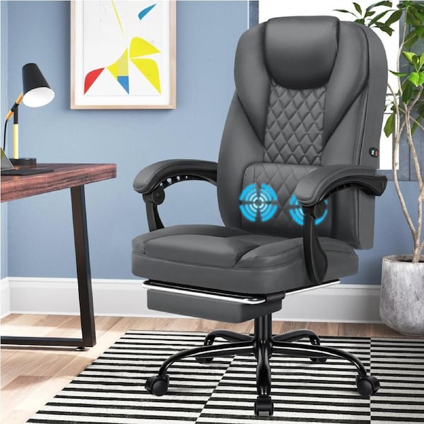 ALFORDSON Massage Office Chair Computer PU Leather Seat Grey