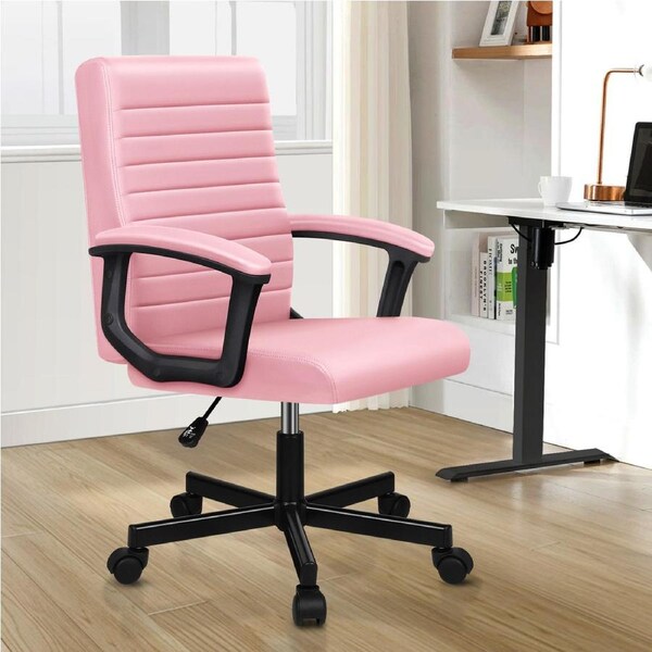 ALFORDSON Office Chair Executive Computer Seat Work Gaming Mid Back Fabric Pink