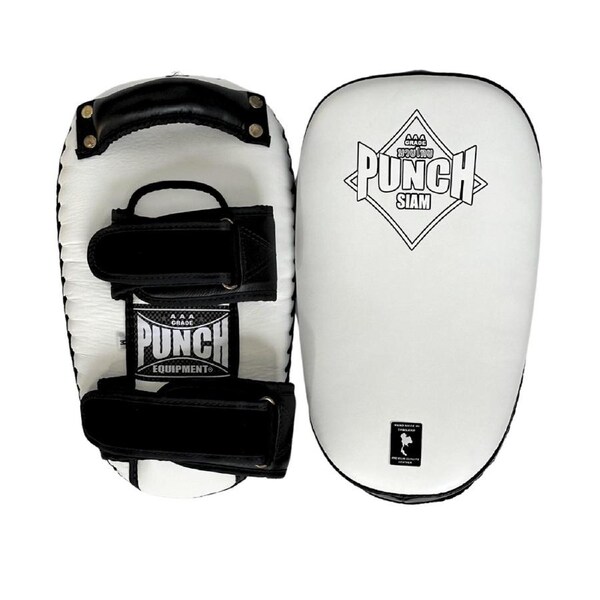 PUNCH Thai Pad Siam LEATHER CURVED DOUBLE STRAP WHITE