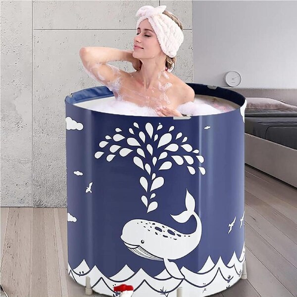 Portable Bathtub, Foldable Soaking Bath Tub, Folding Spa Bath Tub for Small Spaces