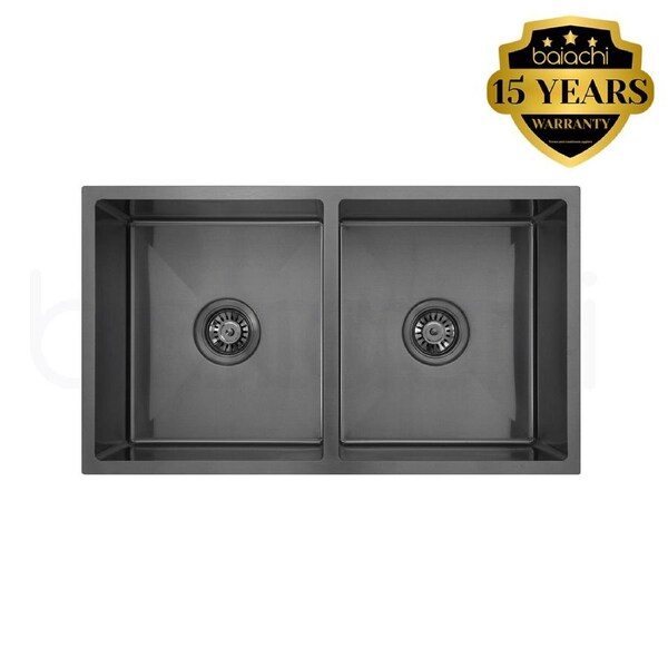 760X440mm Handmade Laundry Kitchen Sink Top/Under Mount Gun Metal